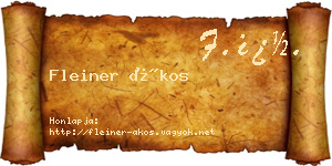 Fleiner Ákos névjegykártya